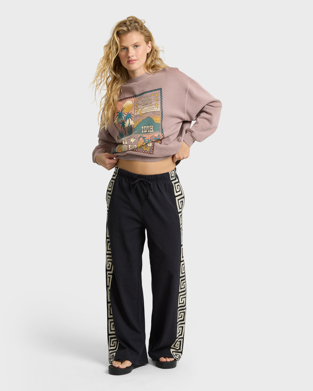 
That Feeling Elastic Waist Pants - Black Sands