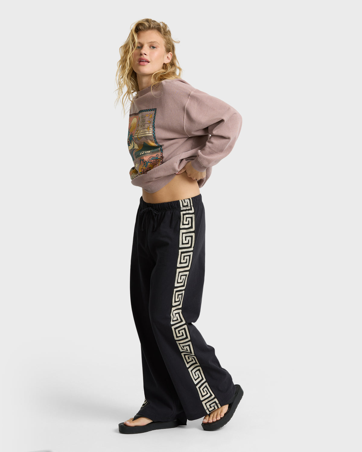 
That Feeling Elastic Waist Pants - Black Sands