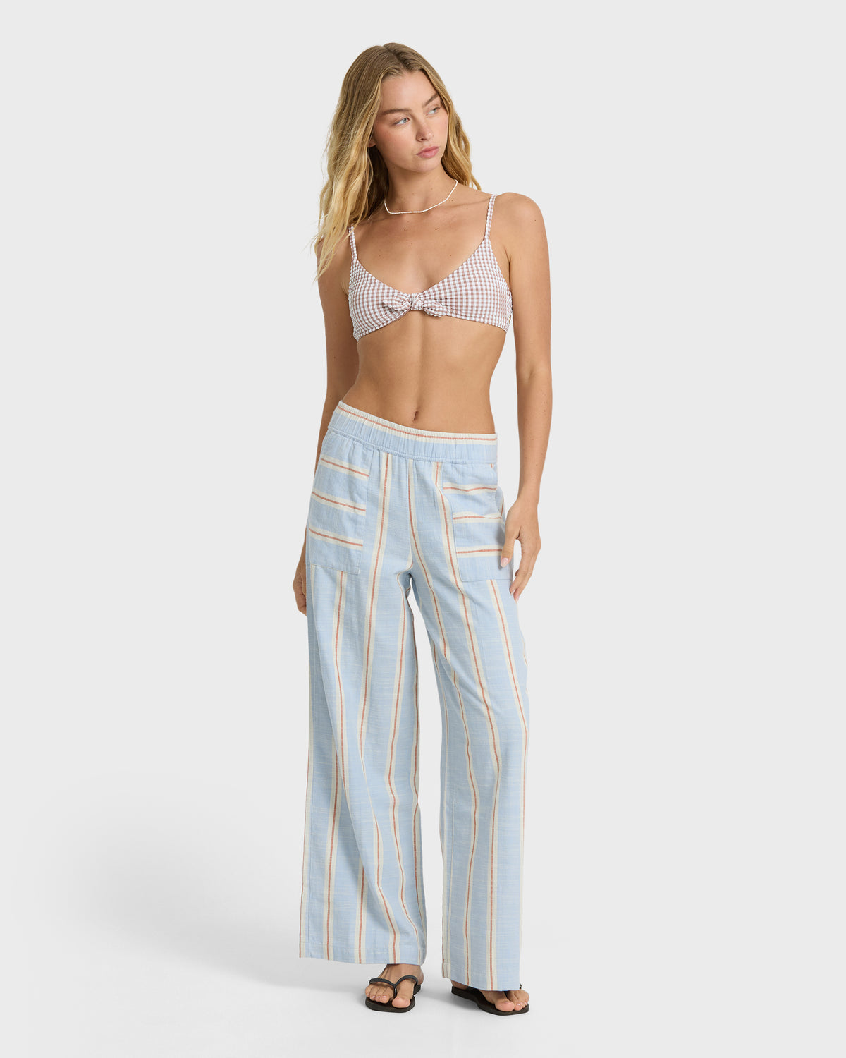
In Line Elastic Waist Pants - Cornflower