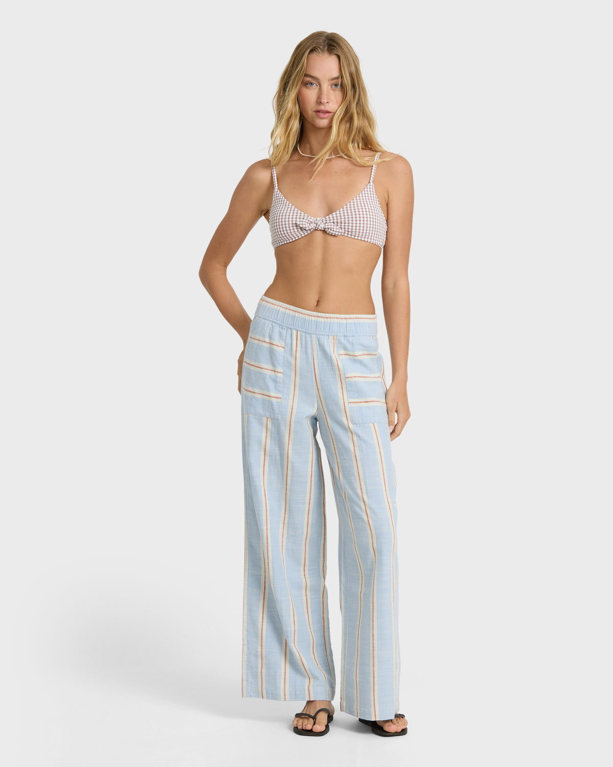 
In Line Elastic Waist Pants - Cornflower
