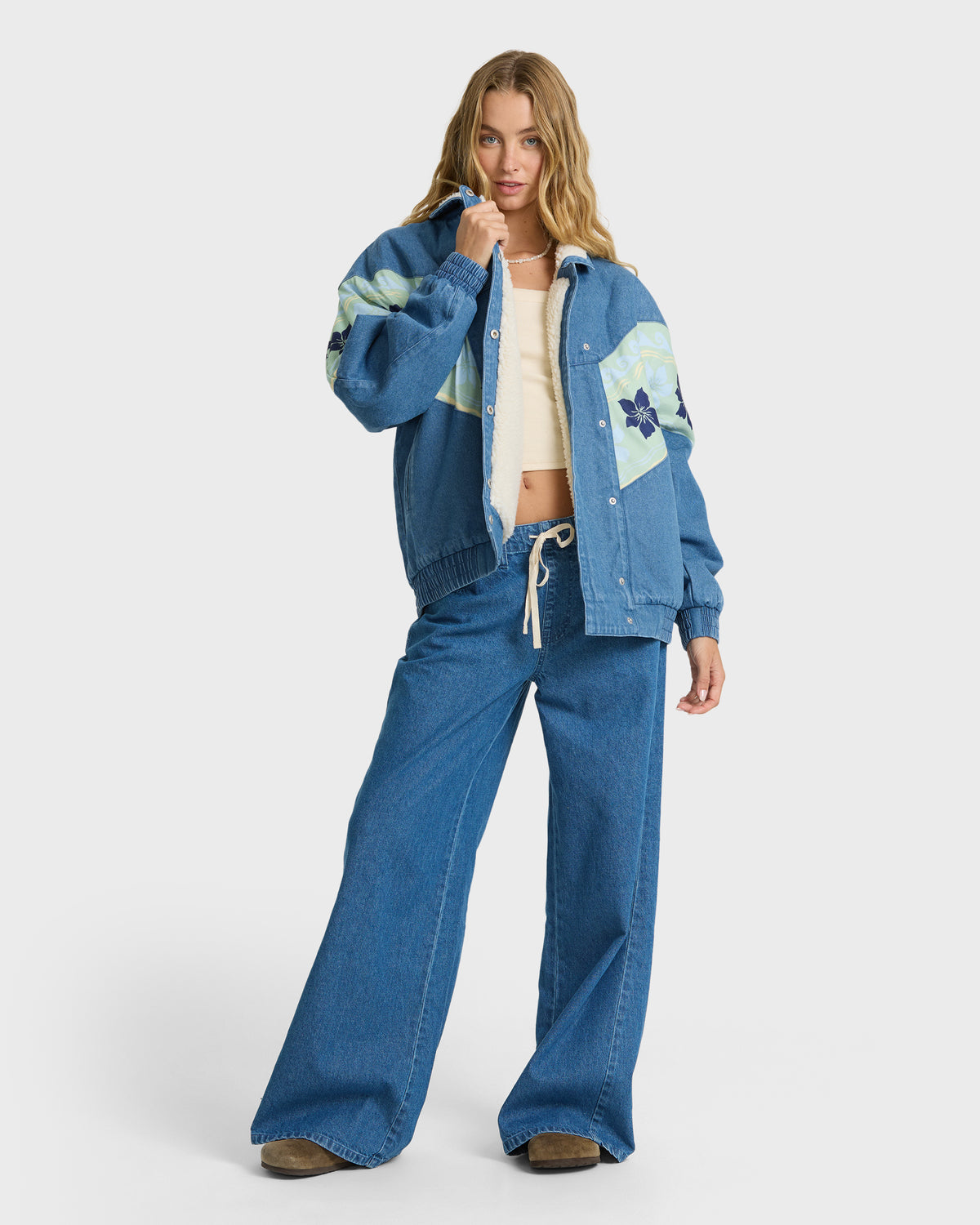 
Surfs Call Fleece Lined Denim Jacket - Blue Smoke