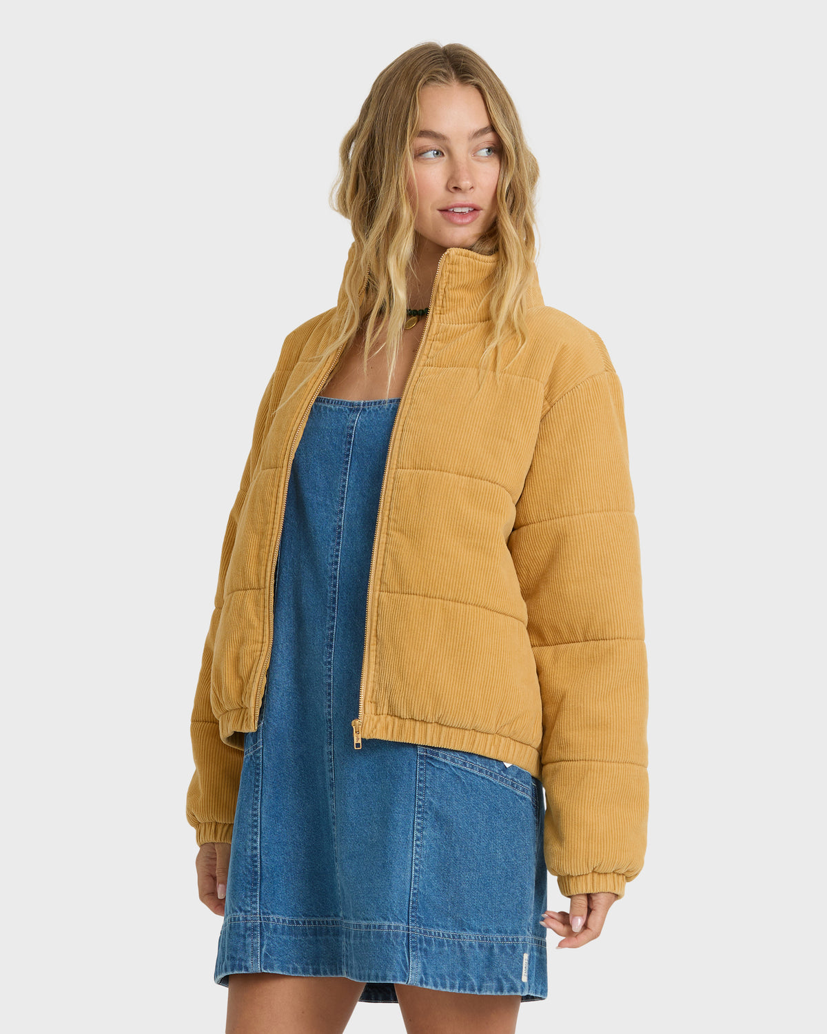 
Winter Waves Corduroy Bomber Jacket - Curry