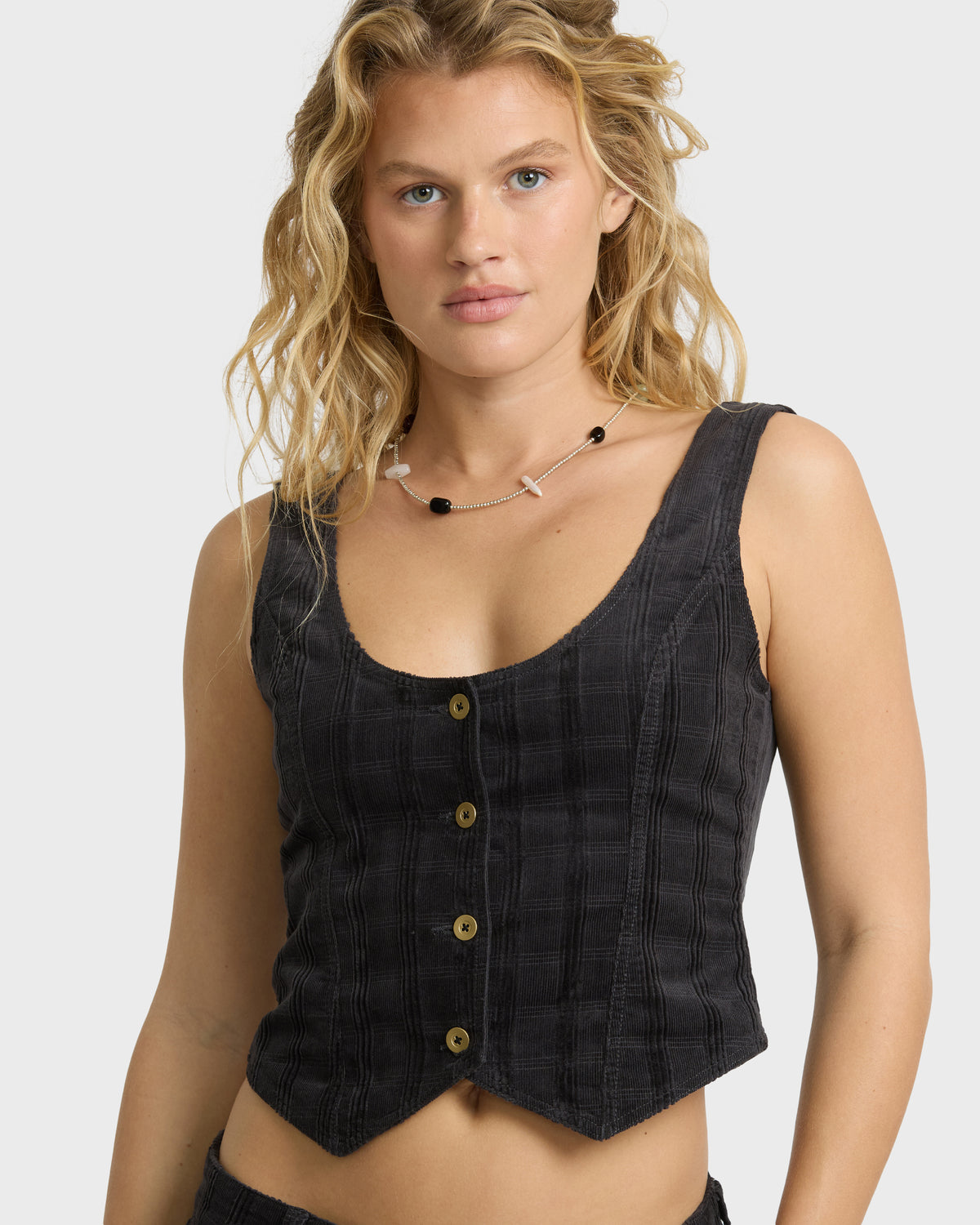 
Holidazed Cord Vest - Black Sands