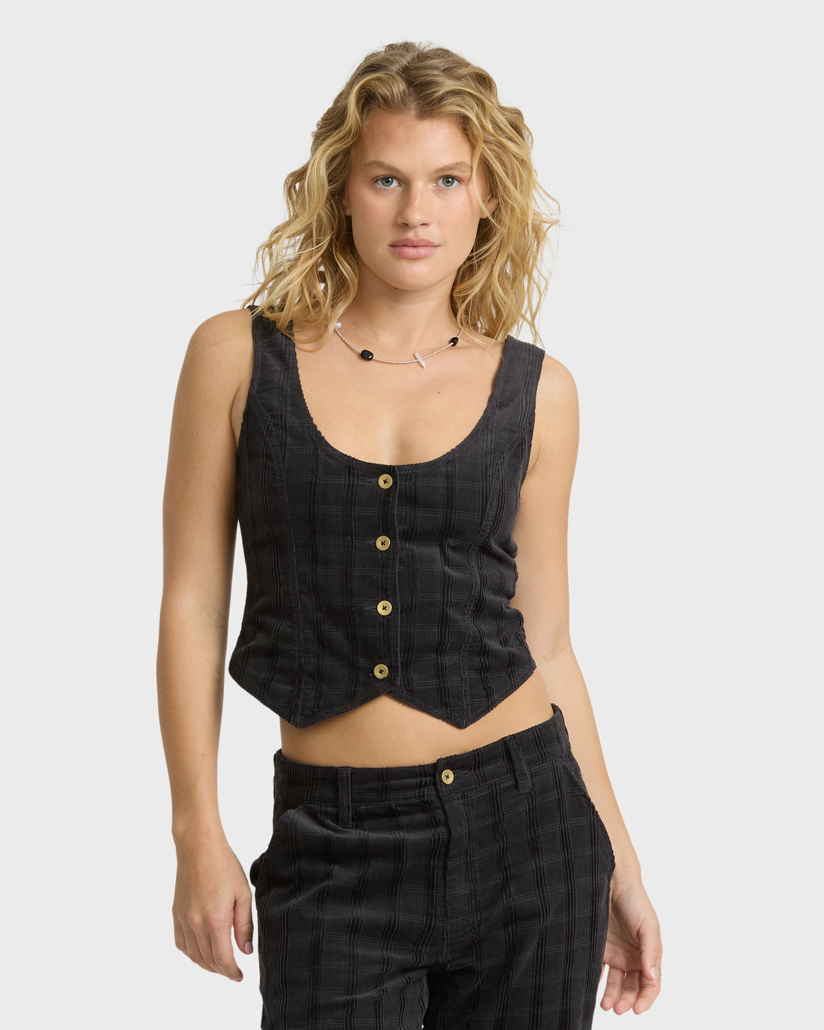 
Holidazed Cord Vest - Black Sands