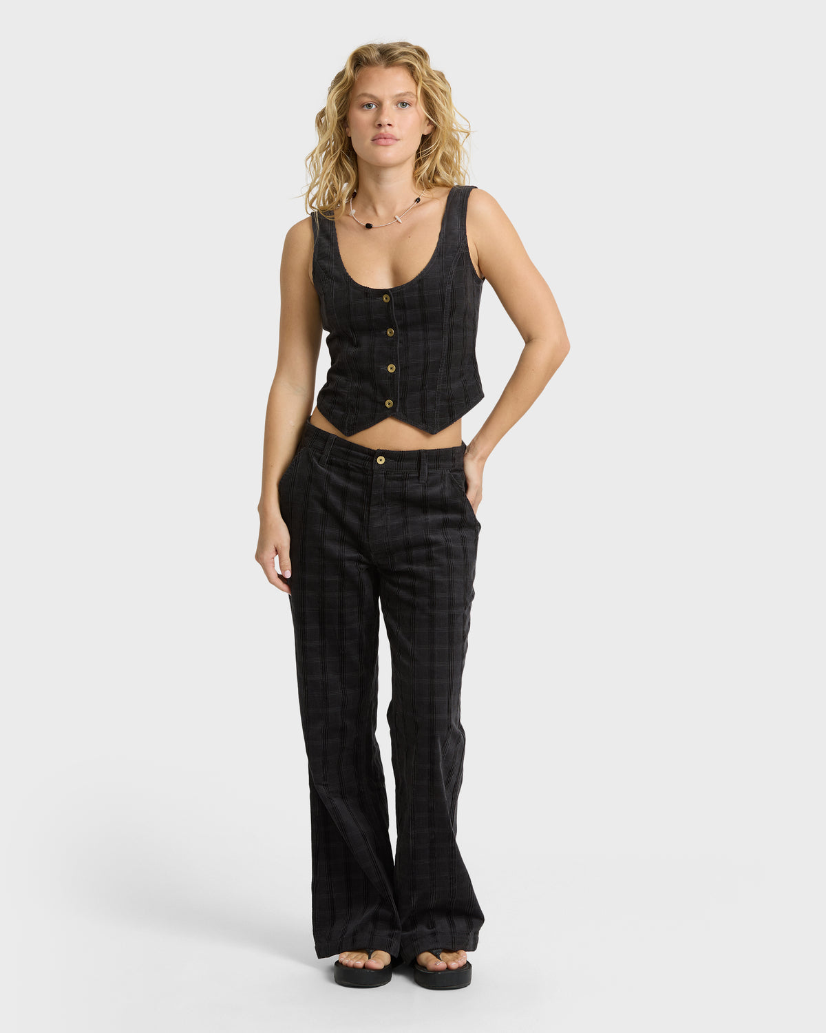 
Holidazed Cord Vest - Black Sands