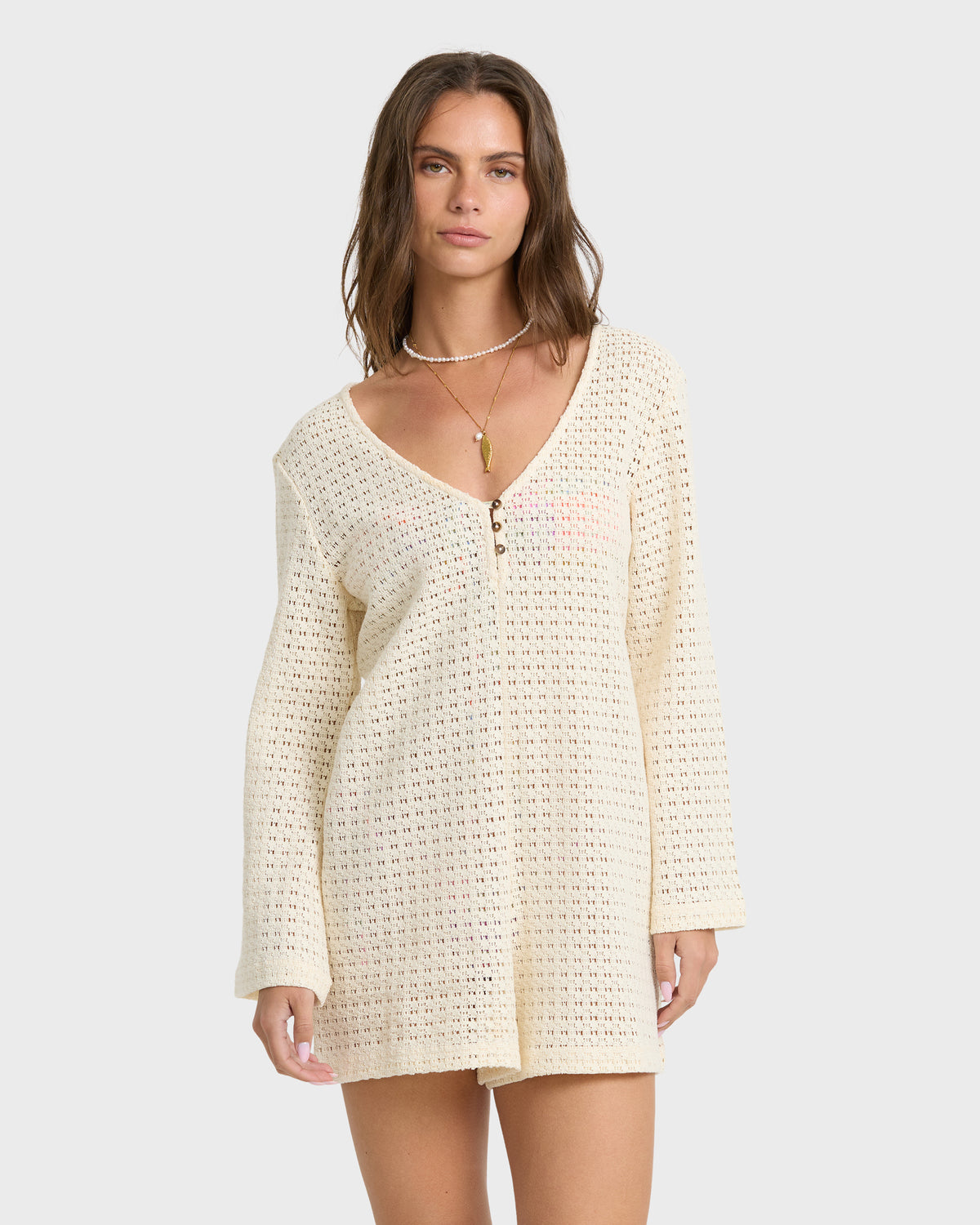 
Isla Cover-Up Romper - White Cap