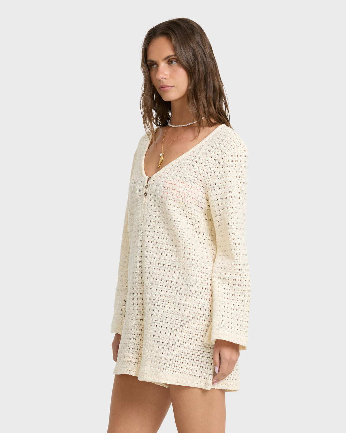 
Isla Cover-Up Romper - White Cap