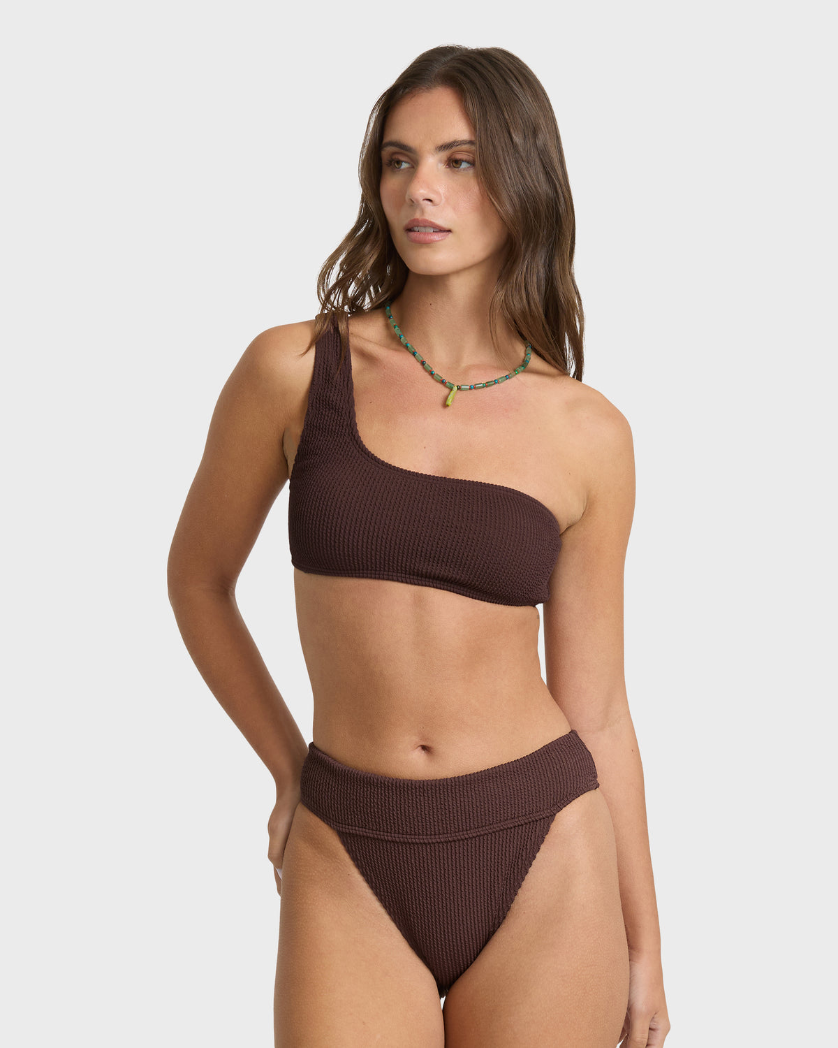 
Summer High One Shoulder Bikini Top - Teak