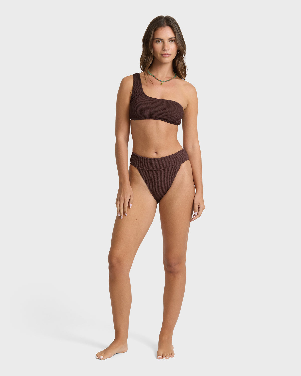 
Summer High One Shoulder Bikini Top - Teak