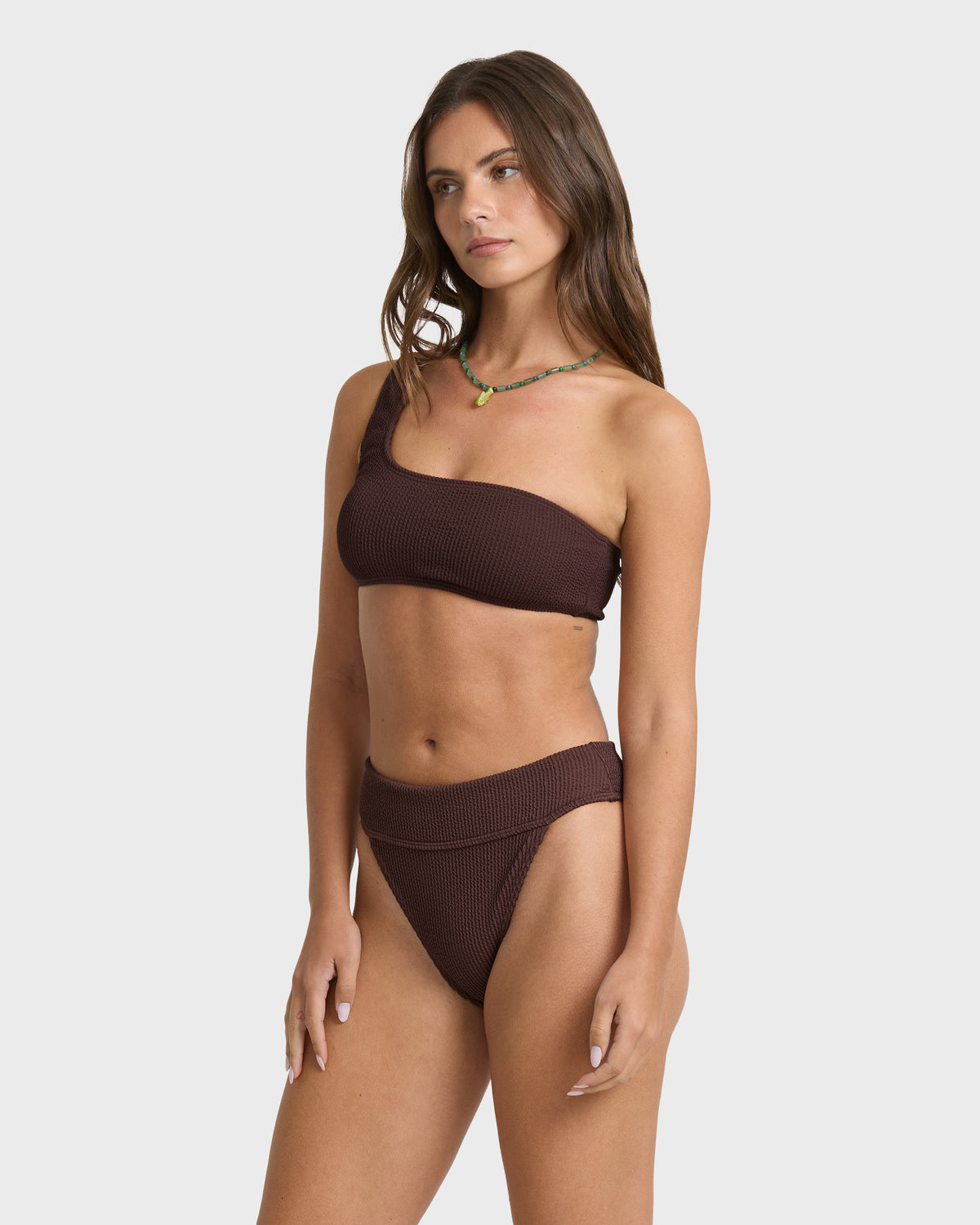 
Summer High One Shoulder Bikini Top - Teak