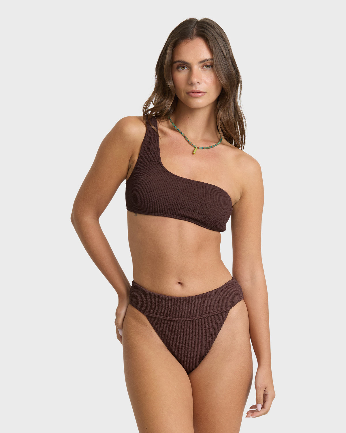 
Summer Hi Aruba High Waist Medium Bikini Bottoms - Teak