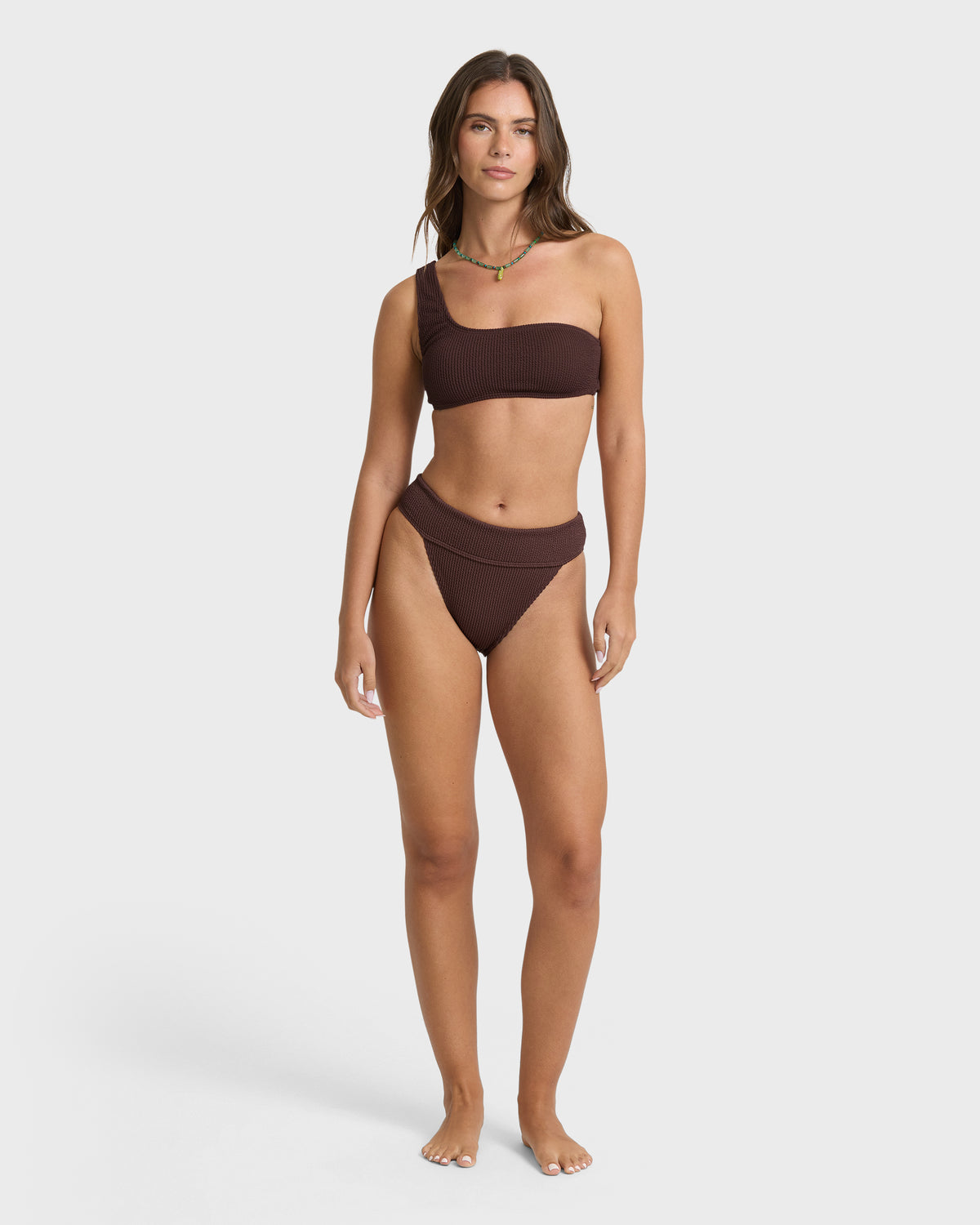
Summer Hi Aruba High Waist Medium Bikini Bottoms - Teak