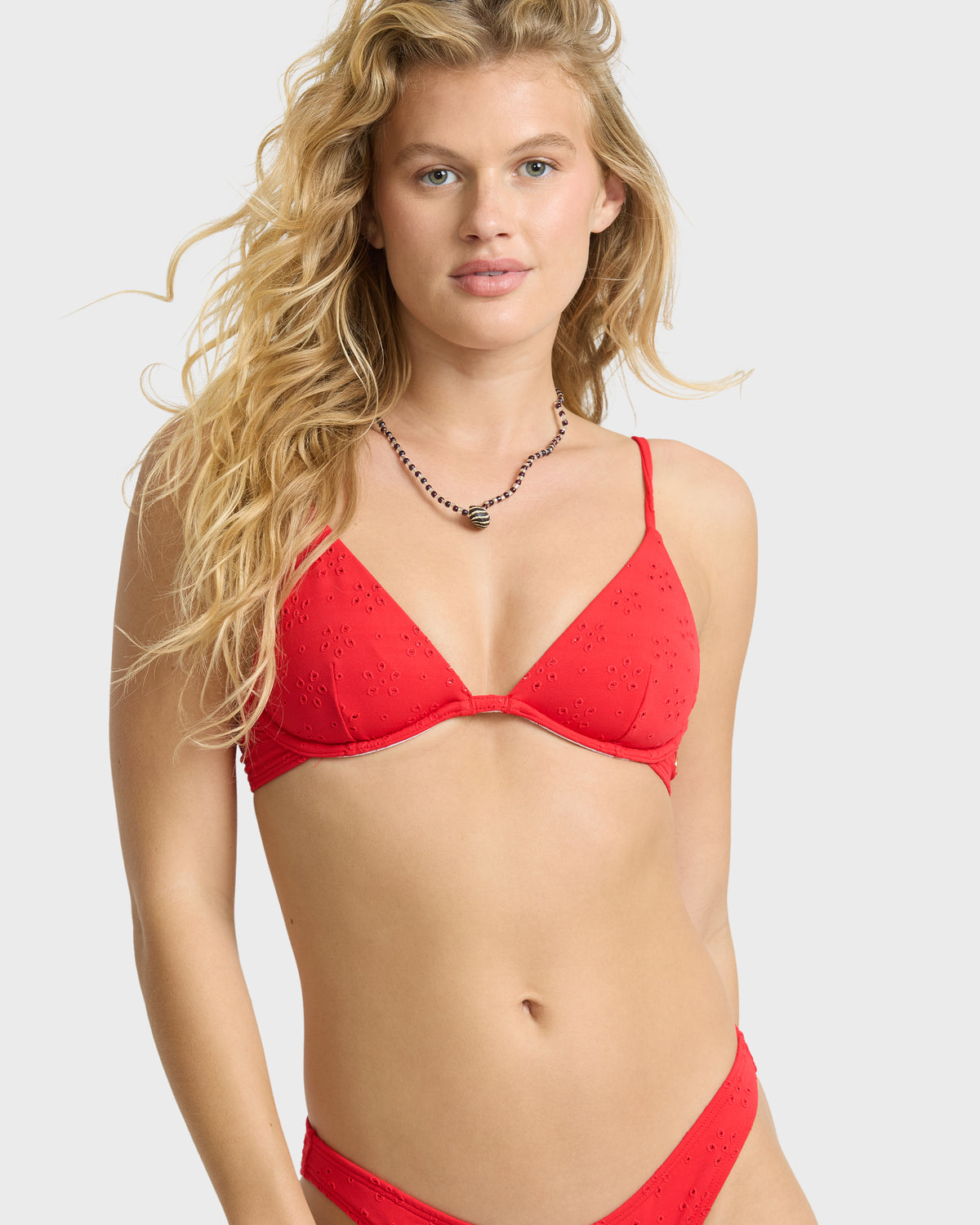 
Simply Sweet Eyelet Reese Underwire Bikini Top - Hibiscus