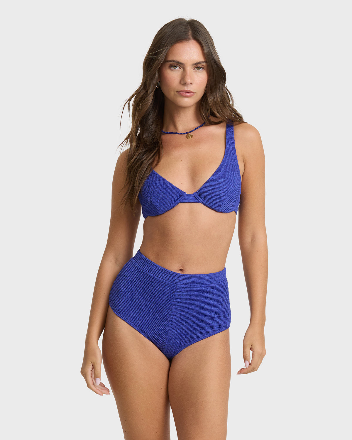 
Crinkle Crush Avalon Full Bikini Bottoms - Royal Blue