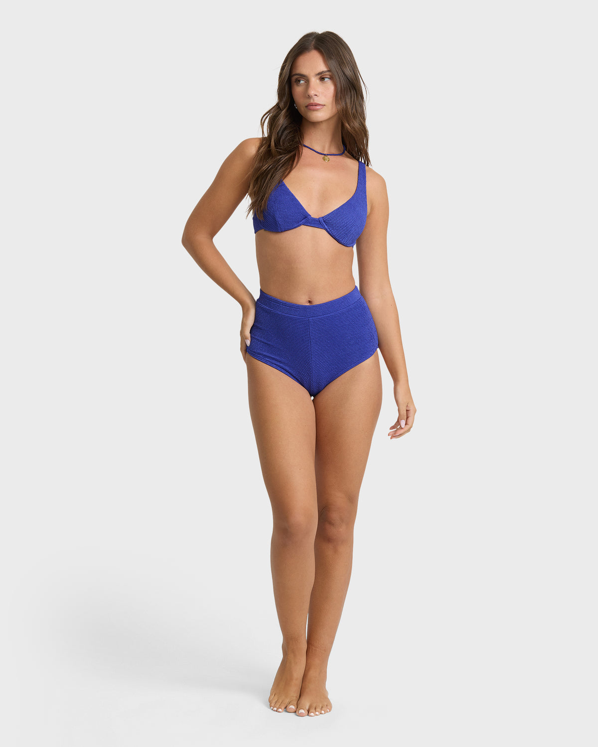 
Crinkle Crush Avalon Full Bikini Bottoms - Royal Blue