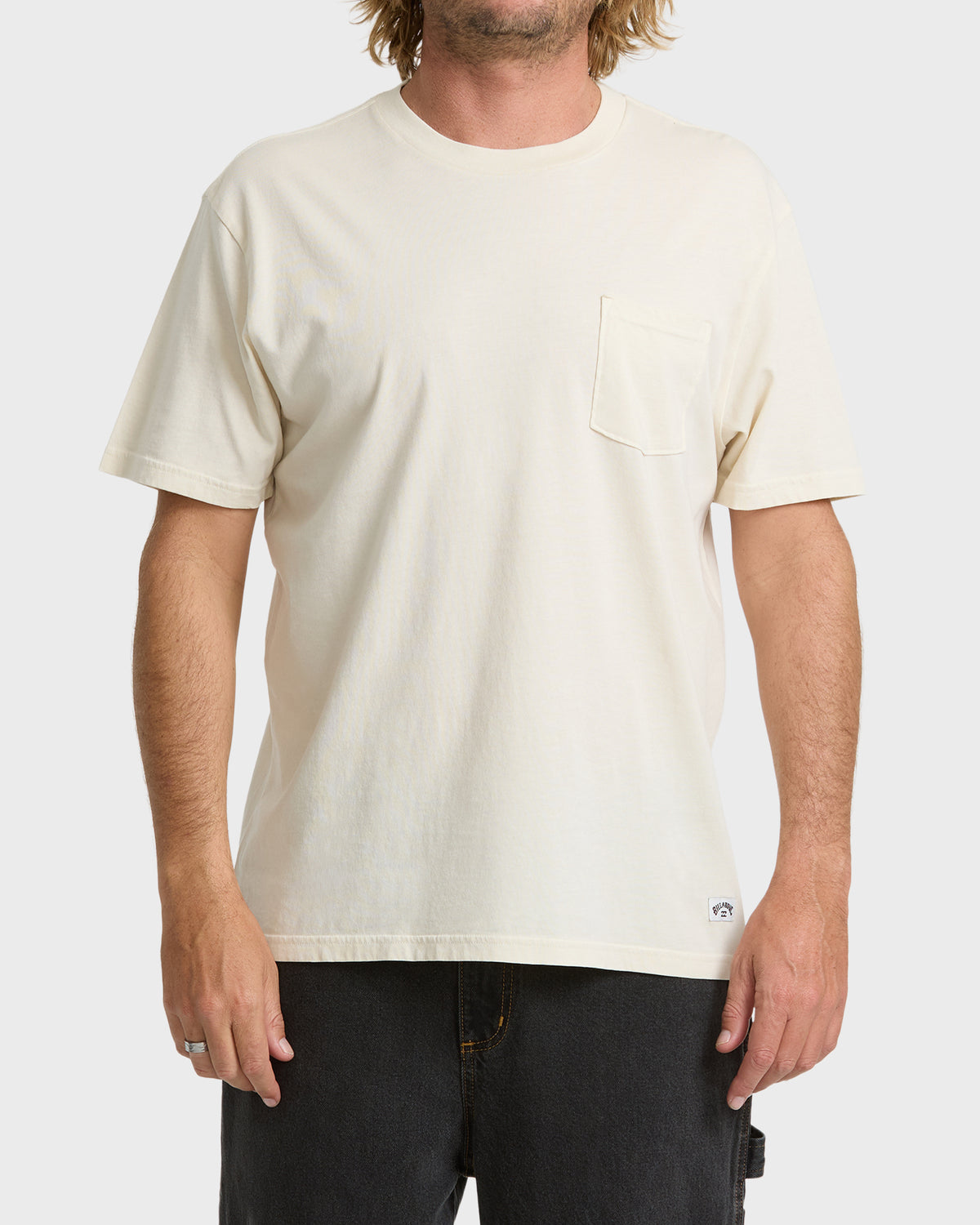 
Essential Wave Washed Premium Short Sleeve Pocket Tee - Oatmeal