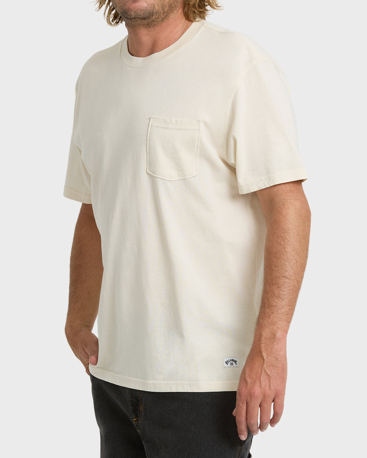 
Essential Wave Washed Premium Short Sleeve Pocket Tee - Oatmeal