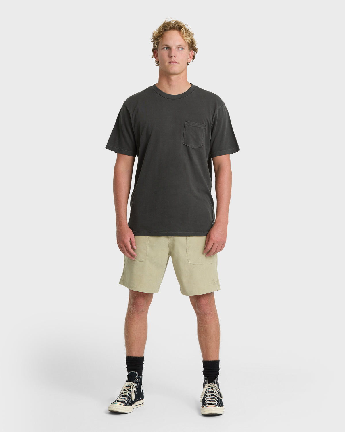 
Essential Wave Washed Premium Short Sleeve Pocket Tee - Raven