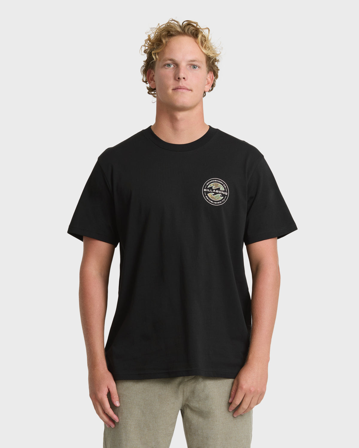 
Hollow Premium Short Sleeve Knit T-Shirt - Black