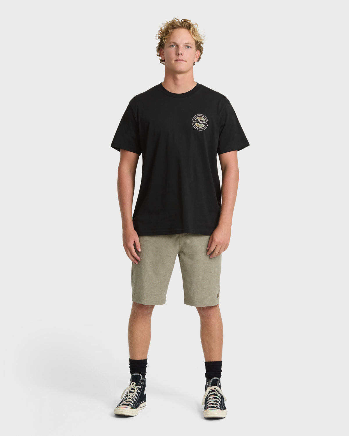 
Hollow Premium Short Sleeve Knit T-Shirt - Black