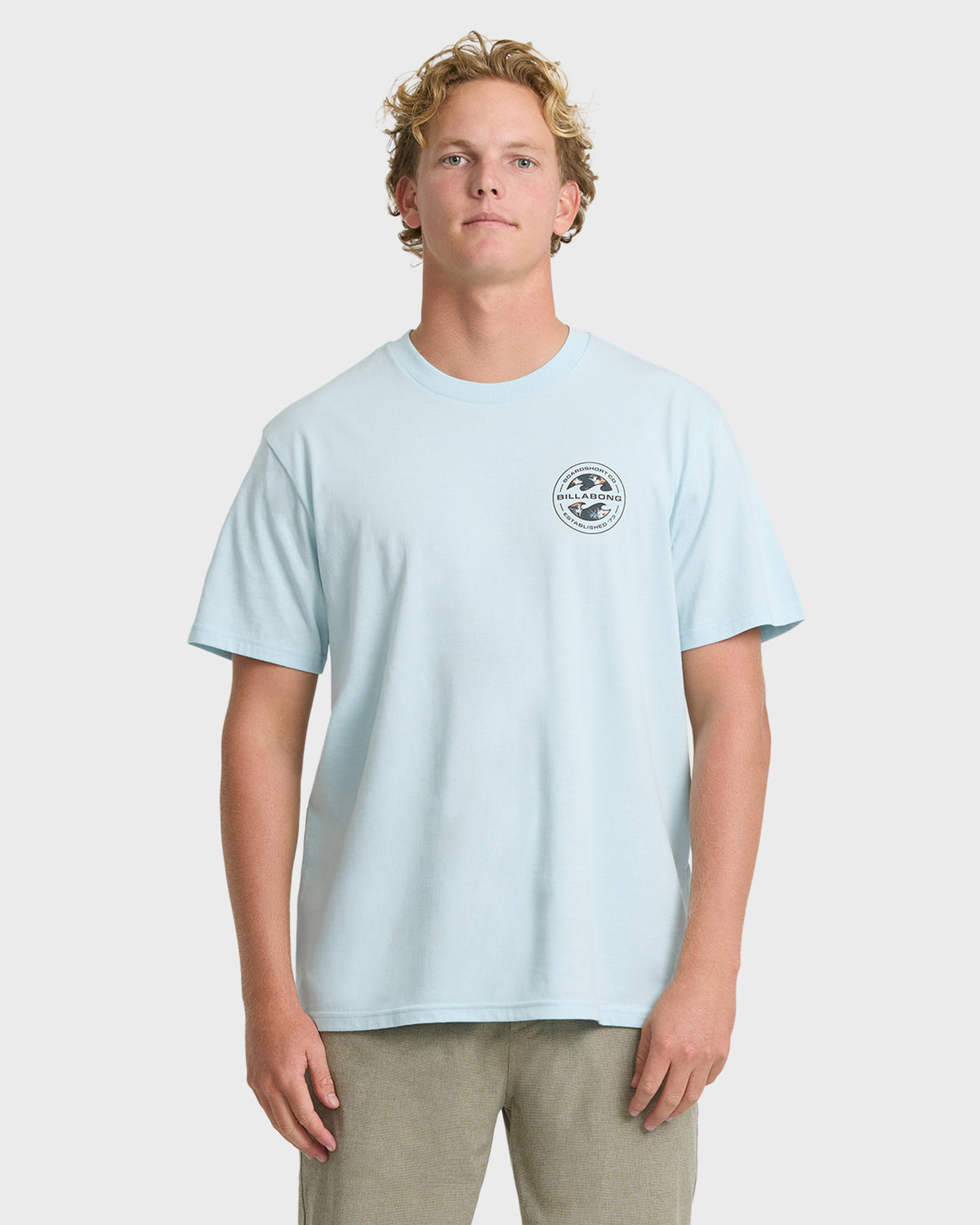 
Hollow Premium Short Sleeve Knit T-Shirt - Coastal Blue