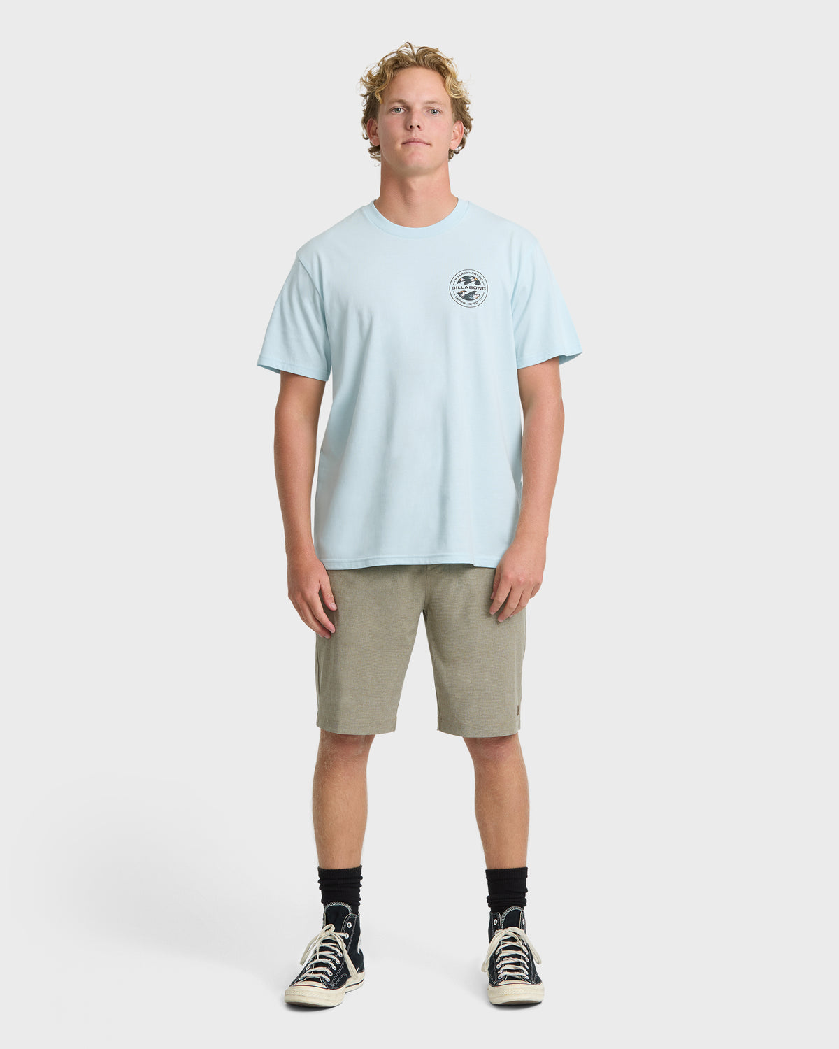 
Hollow Premium Short Sleeve Knit T-Shirt - Coastal Blue