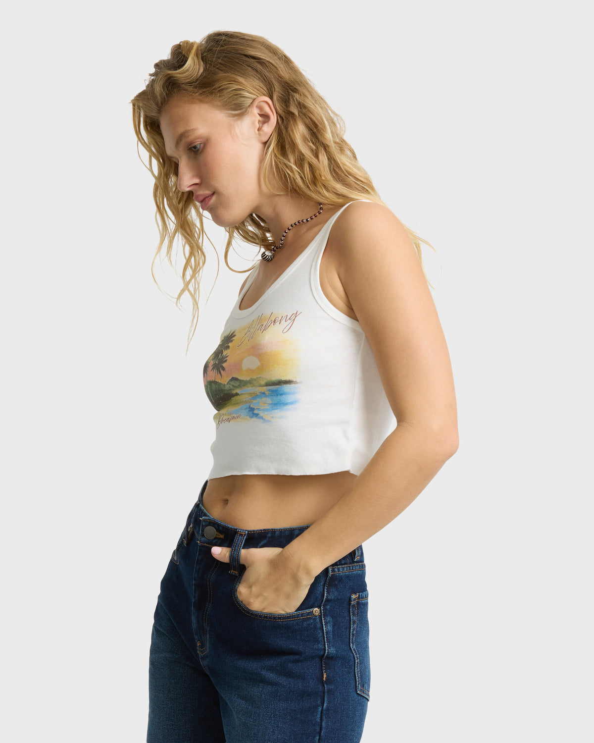 
Tropical Dreamin Tank Top - Salt Crystal