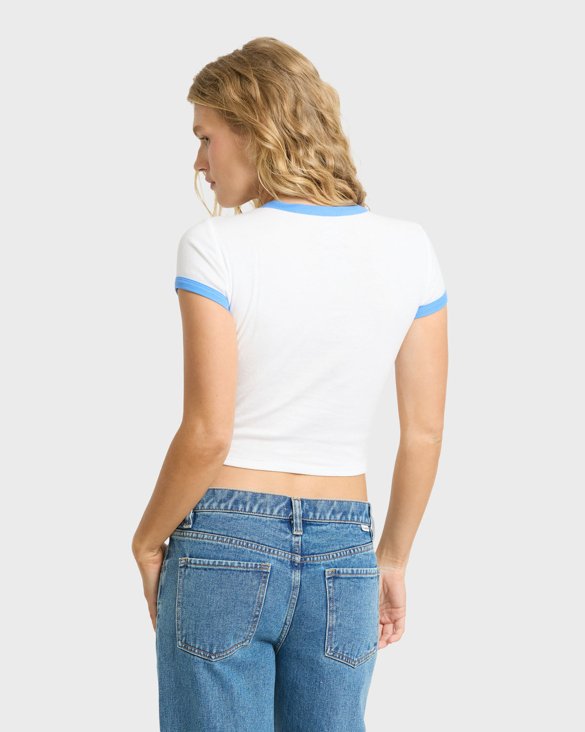 
Walk Along Short Sleeve Rib Knit T-Shirt - Salt Crystal