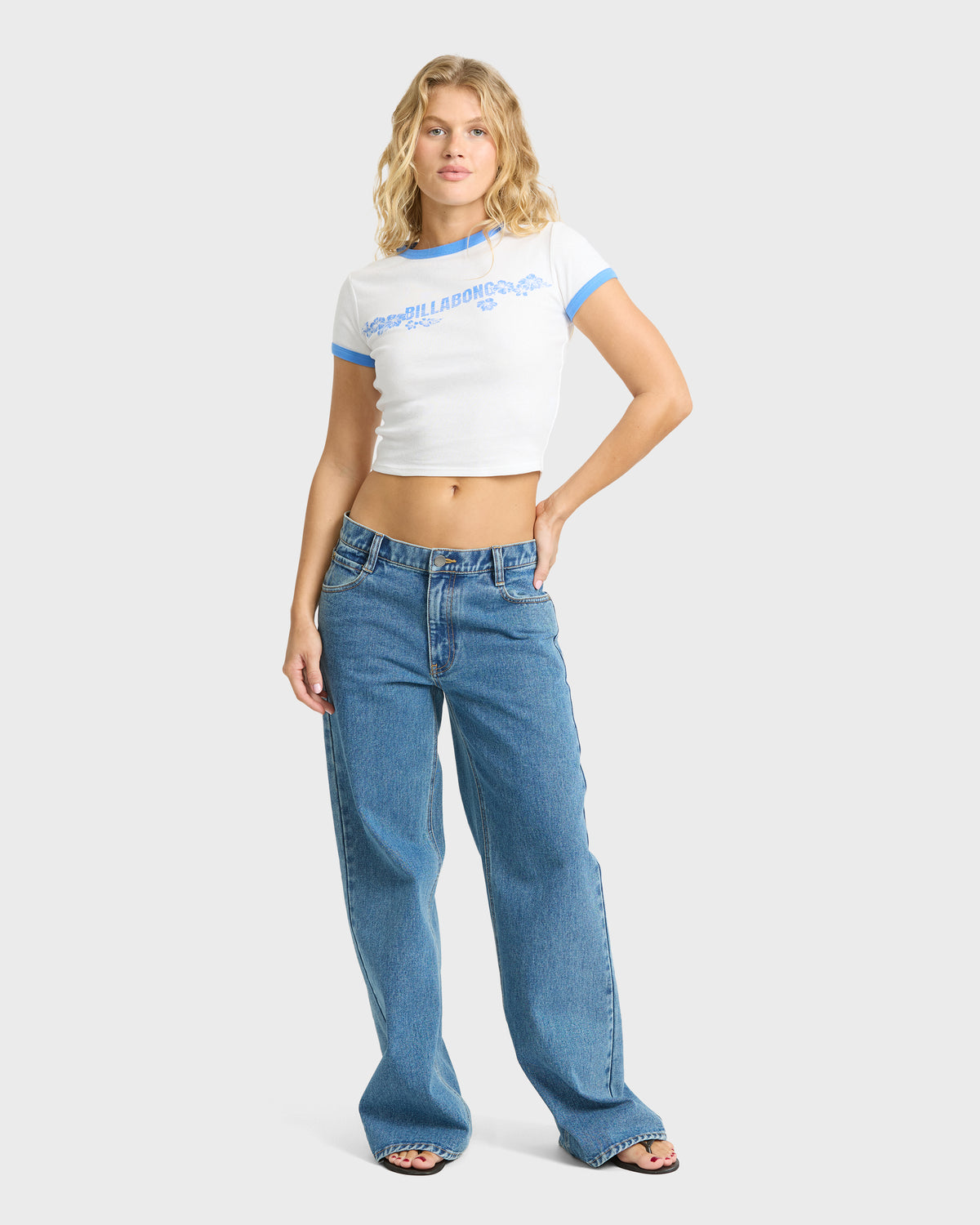 
Walk Along Short Sleeve Rib Knit T-Shirt - Salt Crystal