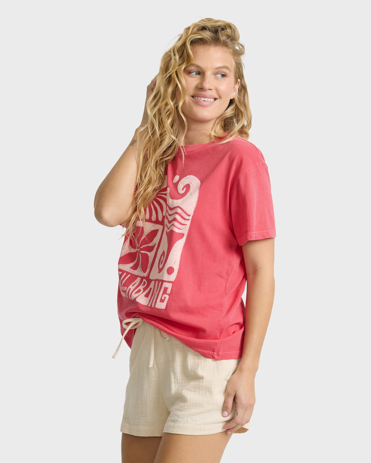 
Waves And Flowers Short Sleeve Jersey T-Shirt - Rouge Red