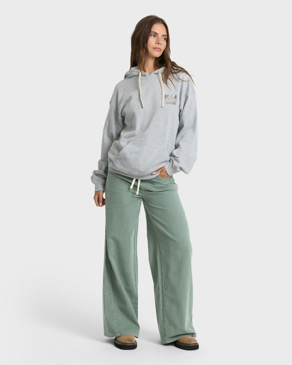 
Retro Vibes Pullover Hoodie - Heather Gray