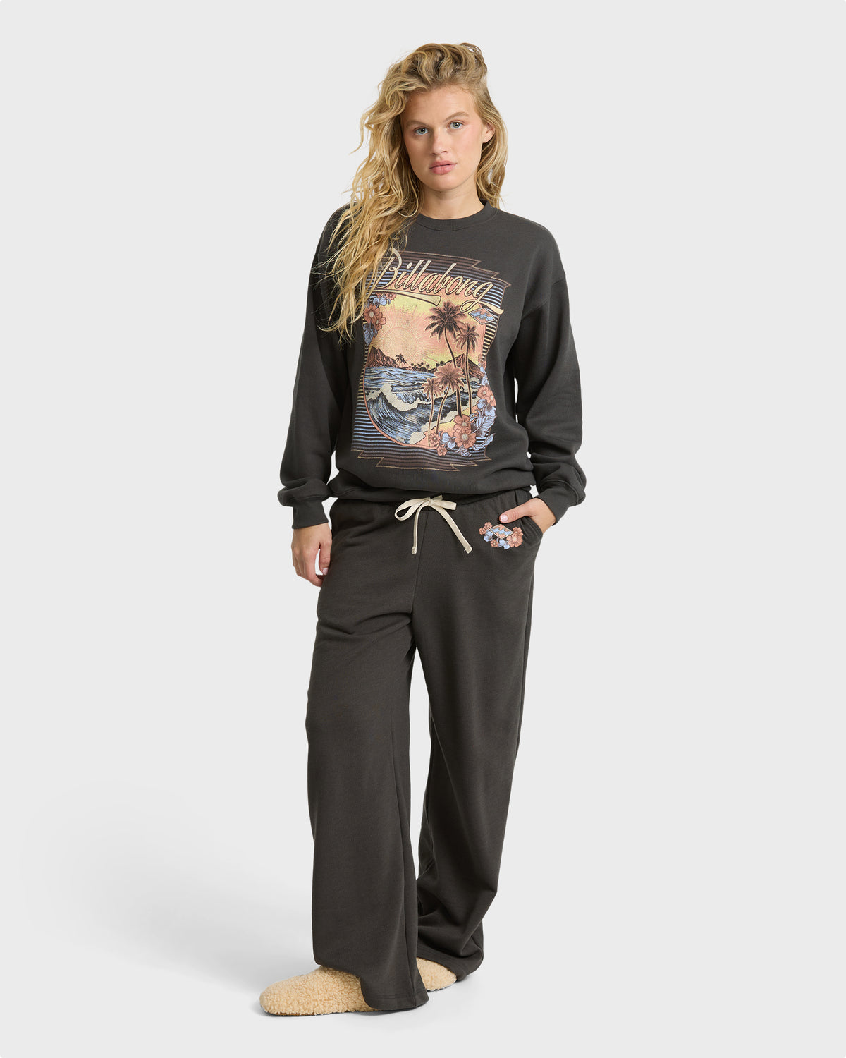
What A View Fleece Sweatpants - Off Black