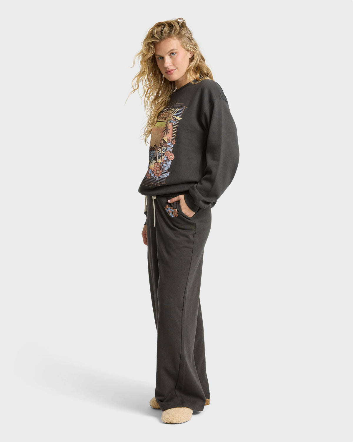 
What A View Fleece Sweatpants - Off Black