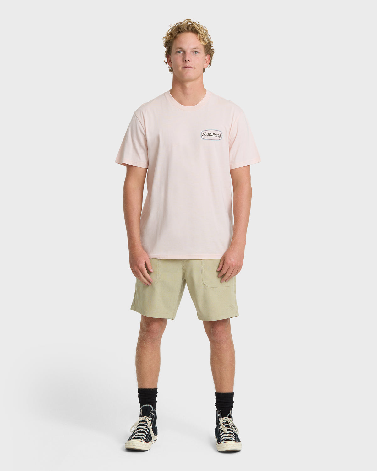 
Walled Premium Short Sleeve Knit T-Shirt - Light Pink
