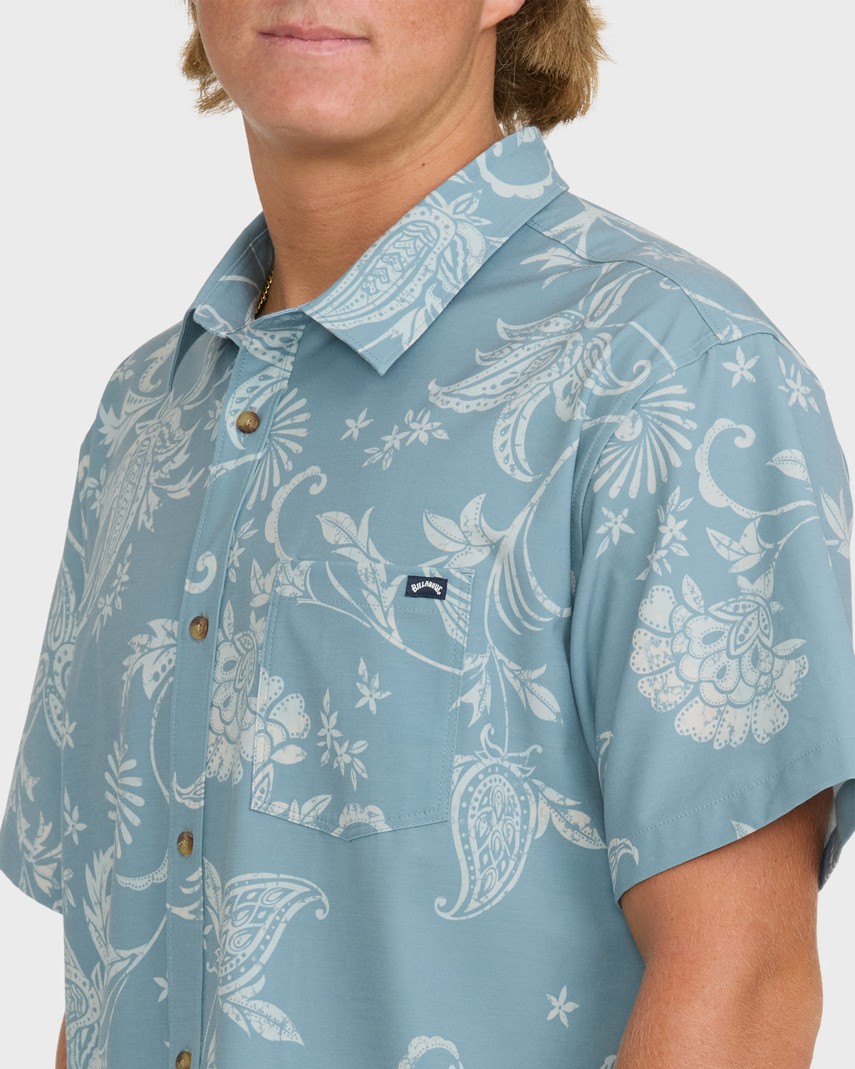
Cabana Short Sleeve Woven Shirt - Blue Fog