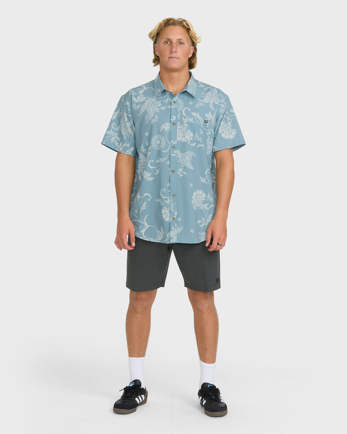 
Cabana Short Sleeve Woven Shirt - Blue Fog