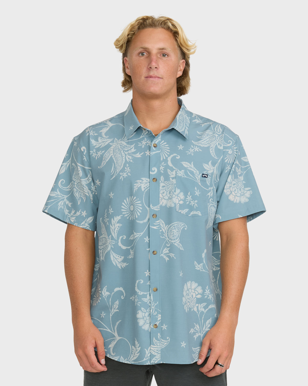 
Cabana Short Sleeve Woven Shirt - Blue Fog
