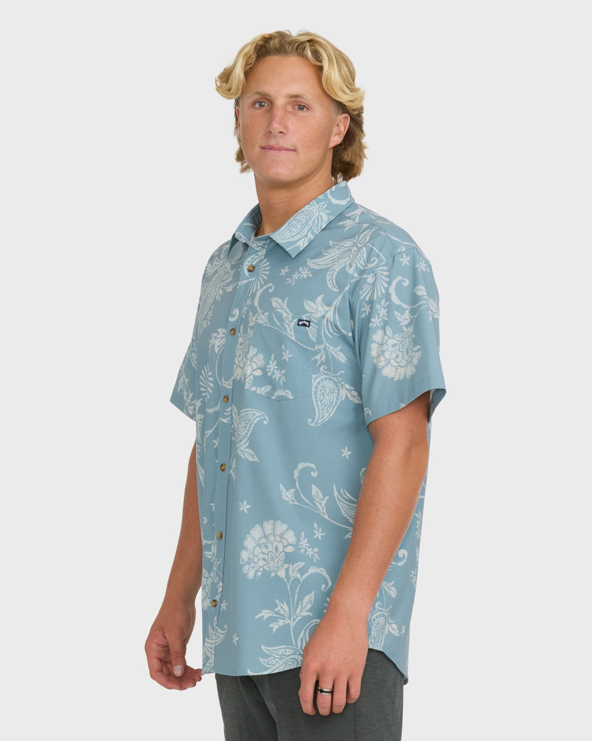 
Cabana Short Sleeve Woven Shirt - Blue Fog