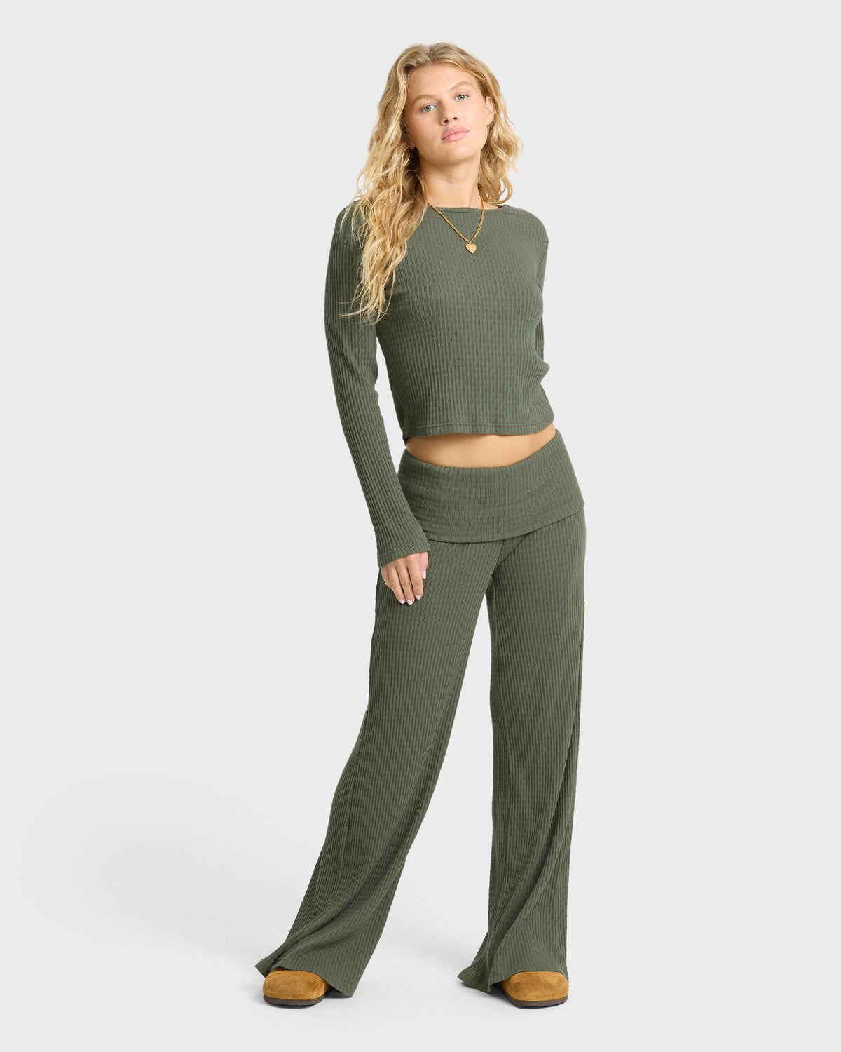 
Sweet Coast Long Sleeve Knit Top - Canteen