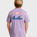 Crayon Wave Premium Short Sleeve Knit T-Shirt - Purple Ash