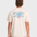 Heritage Arch Wave Washed Premium Short Sleeve Cotton T-Shirt - Oatmeal