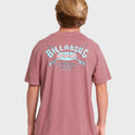 Heritage Arch Wave Washed Premium Short Sleeve Cotton T-Shirt - Red Dahlia