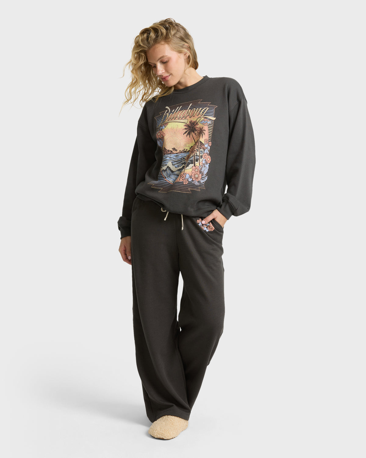 
What A View Crewneck Sweatshirt - Off Black