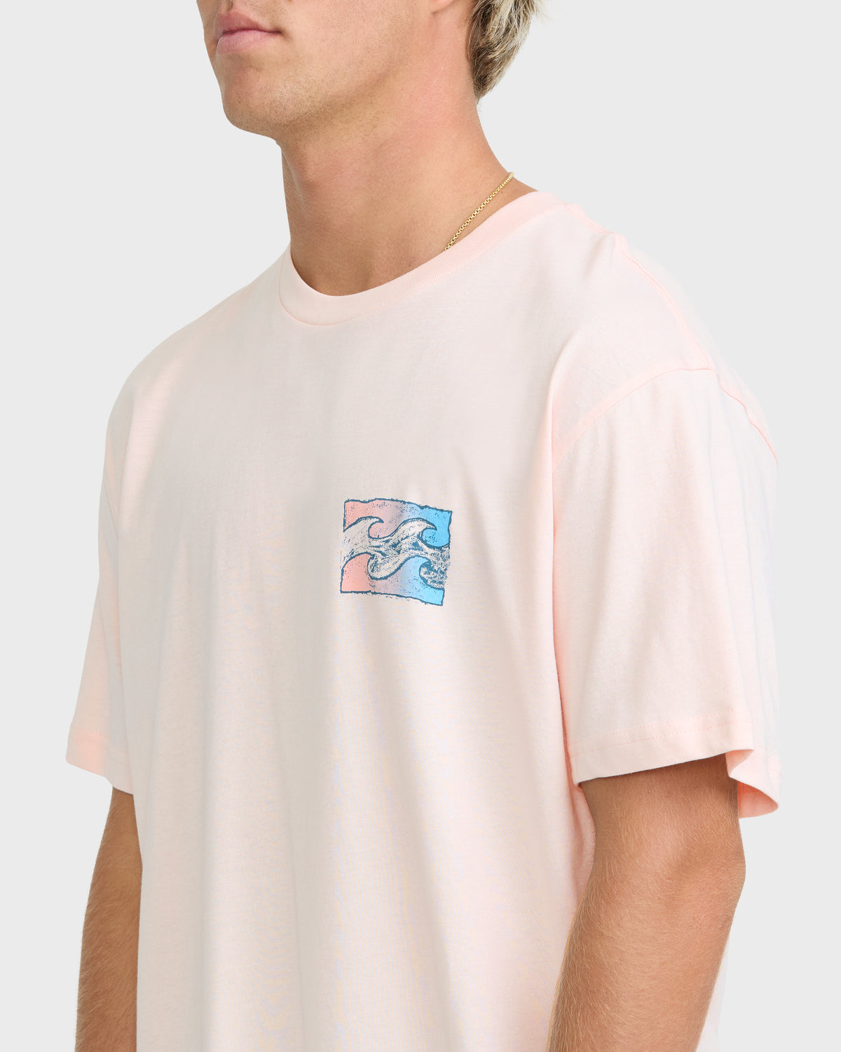 
Crayon Wave Premium Short Sleeve Cotton Graphic T-Shirt - Light Pink