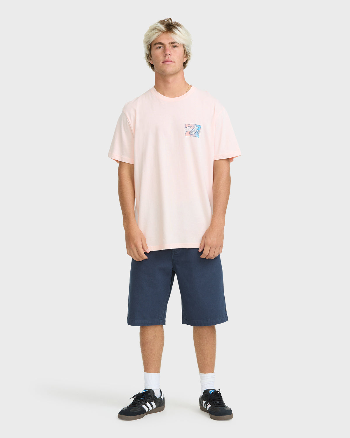 
Crayon Wave Premium Short Sleeve Cotton Graphic T-Shirt - Light Pink
