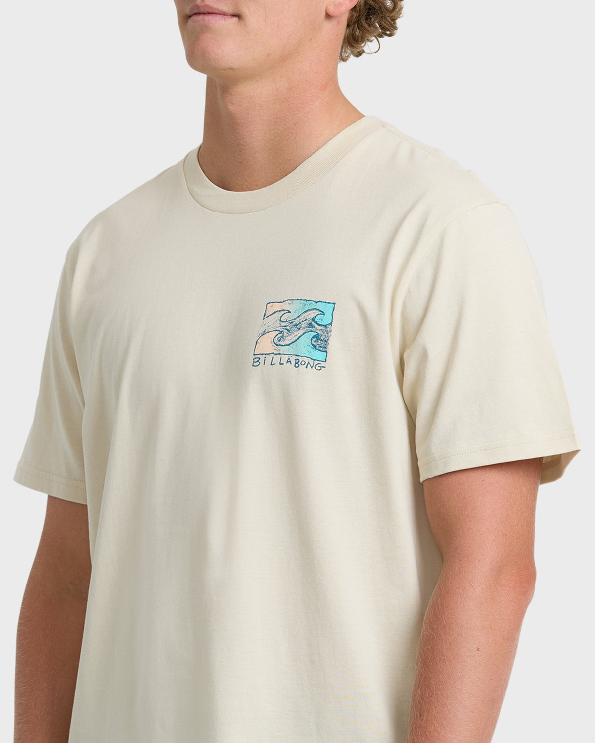 
Crayon Wave Premium Short Sleeve Cotton Graphic T-Shirt - Oatmeal