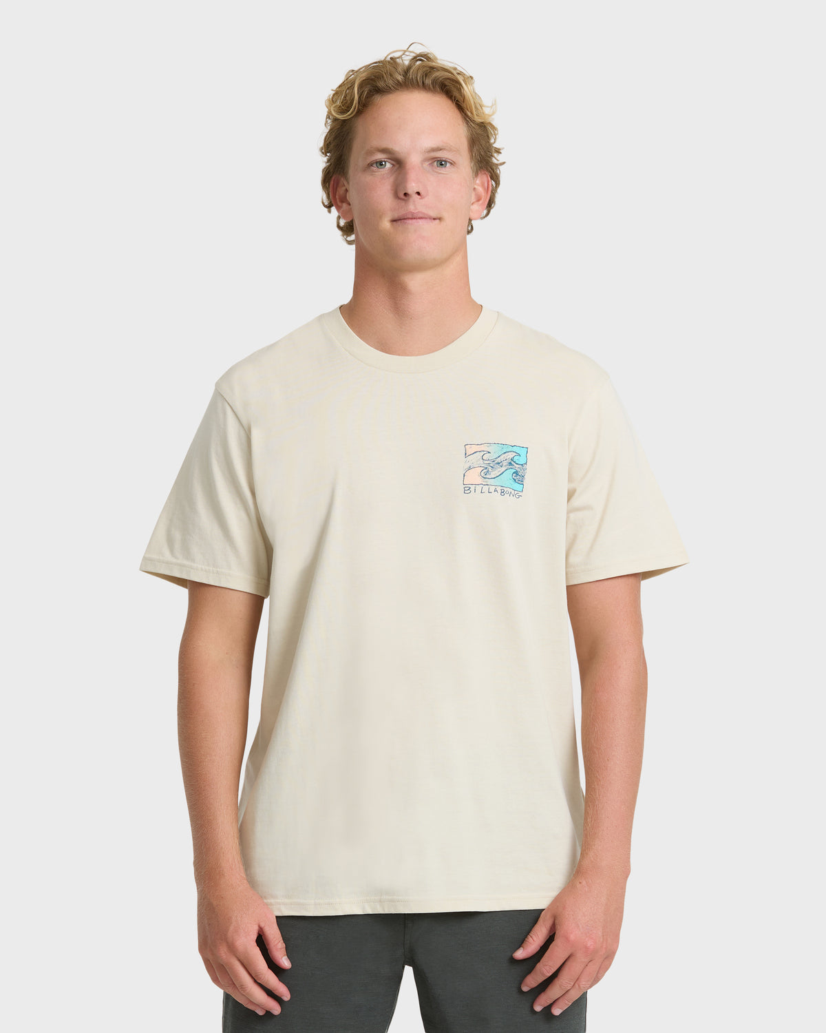 
Crayon Wave Premium Short Sleeve Cotton Graphic T-Shirt - Oatmeal