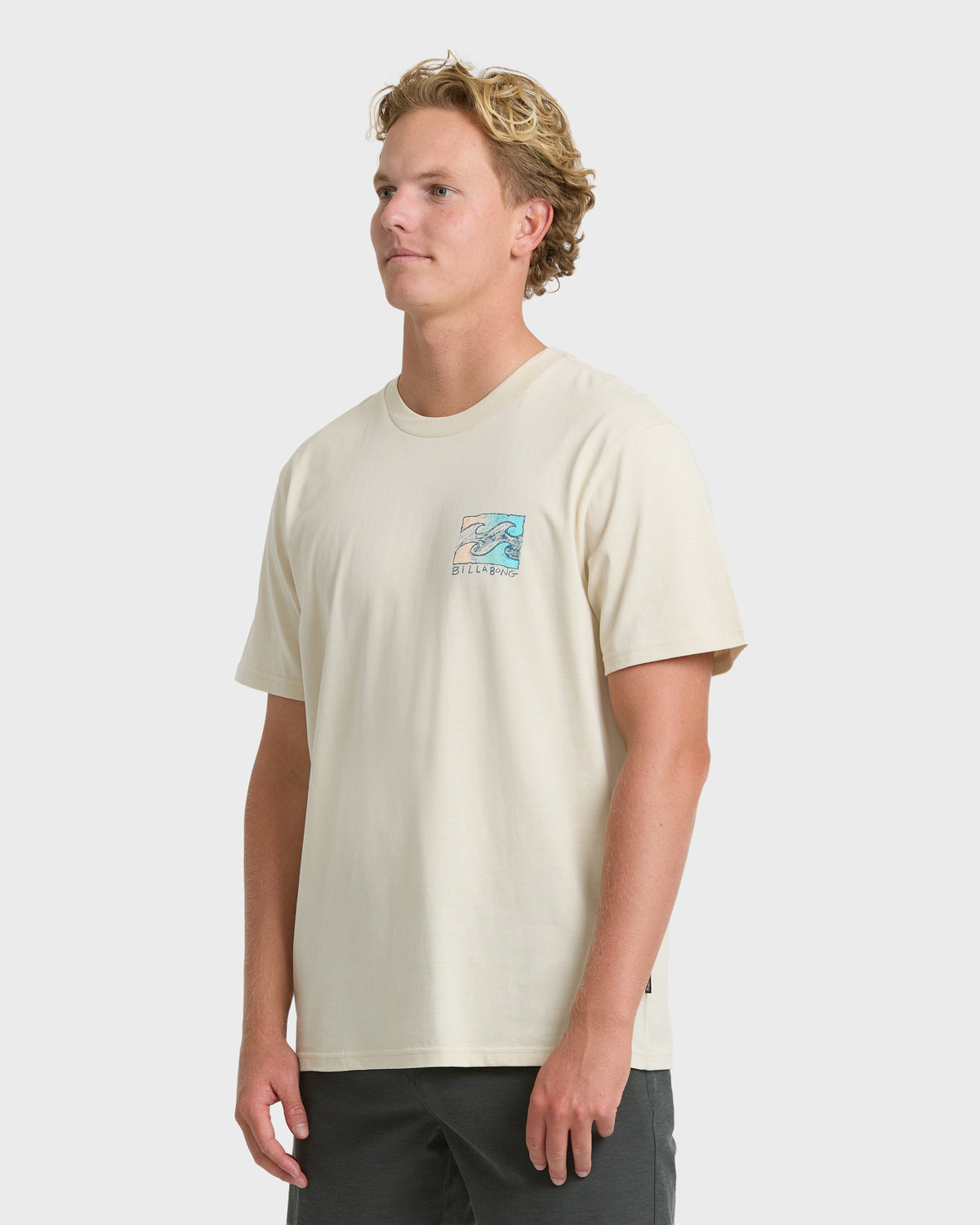 
Crayon Wave Premium Short Sleeve Cotton Graphic T-Shirt - Oatmeal