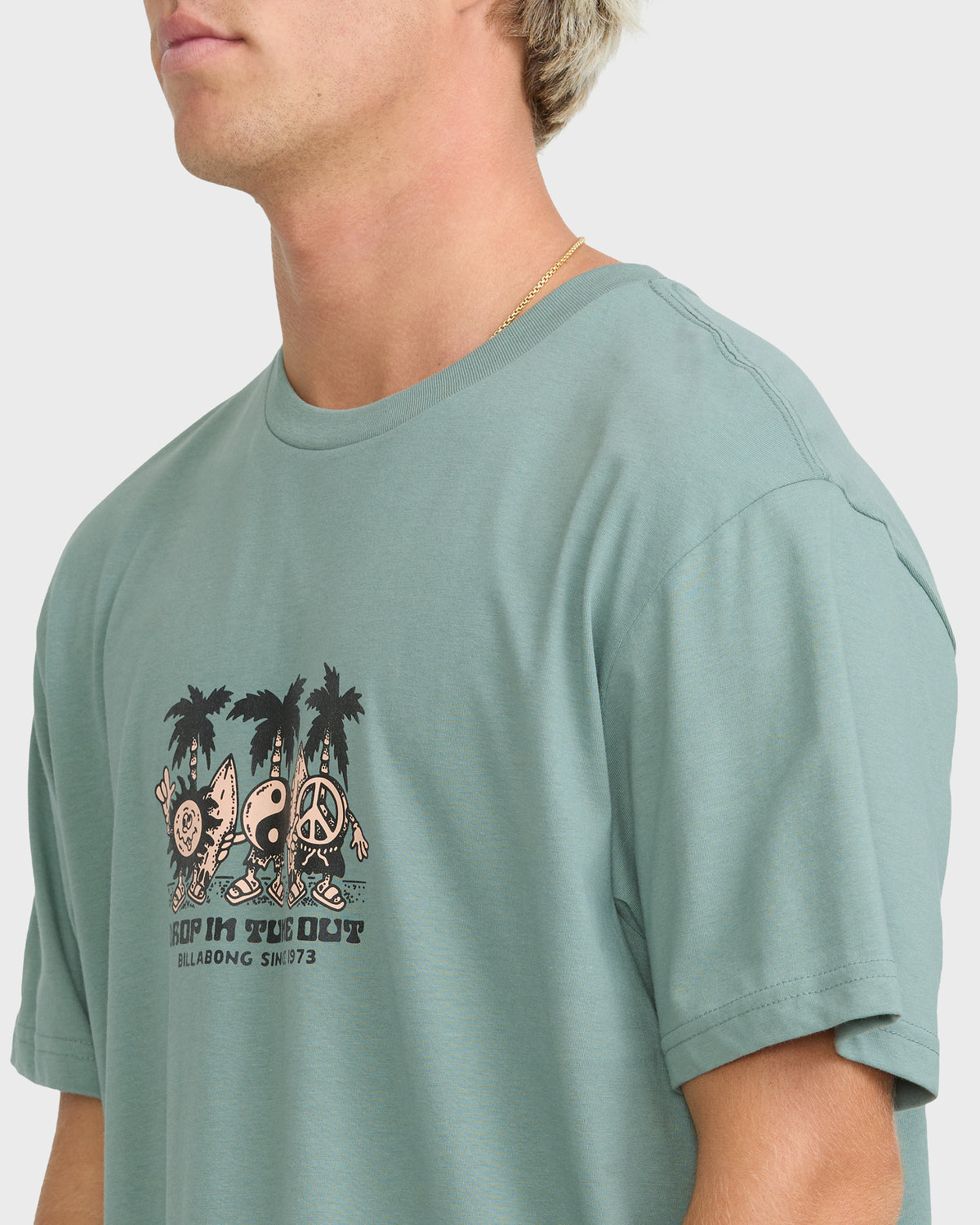 
Tune Out Premium Short Sleeve Knit T-Shirt - Silt Green