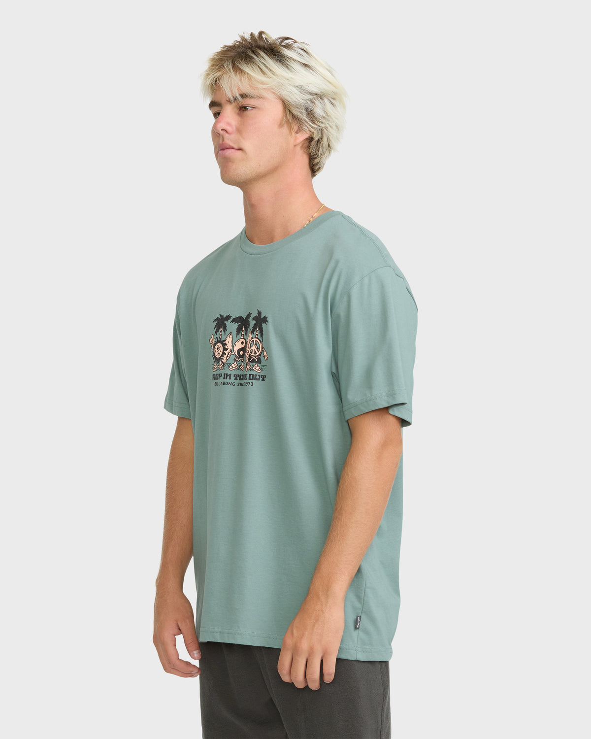 
Tune Out Premium Short Sleeve Knit T-Shirt - Silt Green